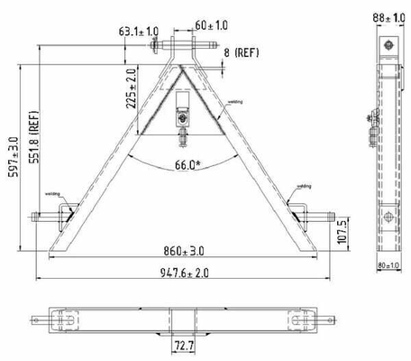 Pièces agricoles - Tracteur pièce adaptable - Triangle d'attelage côté outil