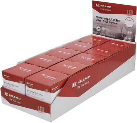 Pièces agricoles - Eclairage - Phare de travail LED, 20W, 3000lm, ovale, blanche, 100x54x93mm, Deutsch 2 broches, inondation, Kramp (boîte de 10 pièces)