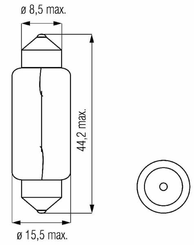 Pièces agricoles - Eclairage - Ampoule 12V 15W SV8,5