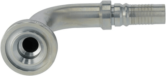 Pièces agricoles - Hydraulique - Raccord à sertir 4SH-DN20 avec bride ø47,6 mm 90° H100