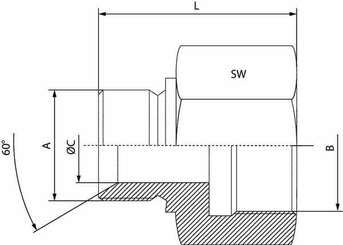 Pièces agricoles - Hydraulique - Adaptateur de rallonge en inox BSP 1/4