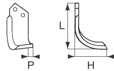 Pièces agricoles - Travail du sol - Lame de fraise g. 70X7/12,5-40