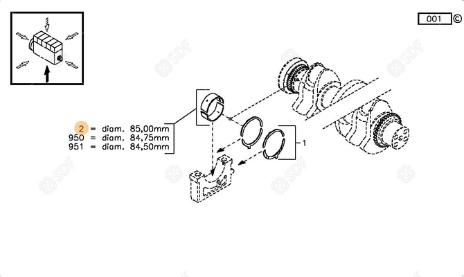Pièces agricoles - Pieces moteur - DEMI-COQUILLE