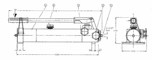 Pièces agricoles - Hydraulique - Pompe à main HP 2P/Q incl.rése