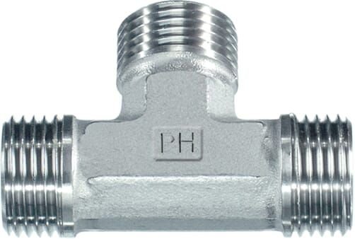 Pièces agricoles - Hydraulique - Raccord en T 3/8" SS