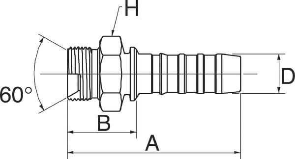 Pièces agricoles - Hydraulique - Racc. à sertir DN16-5/8 BSPP
