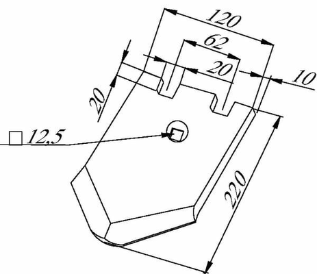 Pièces agricoles - Travail du sol - Soc 120x10x220 mm