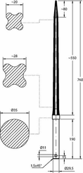 Pièces agricoles - Fenaison & élevage - Dent de chargeur 30x760 P11