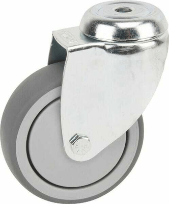 Pièces agricoles - Outils atelier - Roue pivotante, roue en polyuréthane : Ø75x25mm, Trou de vis simple, Load: 75kg, Tente
