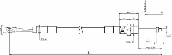 Pièces agricoles - Hydraulique - Câble p levier unique 2 500 mm