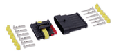 Kit connecteur étanche AMP porte-clips et porte-languette en polyamide noir, 6 voies, 1-2 mm² (par 1)