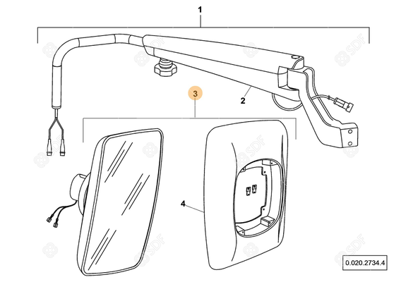 Pièces agricoles - Cabine et structure - RETROVISEUR