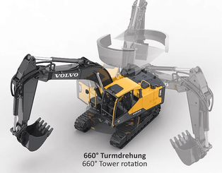 Loisirs - Jouets - DiggerVolvo EC160E Metal 1:16 avec grappin à obus et marteau de démolition