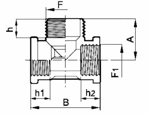 Pièces agricoles - Pièce Pulvérisateur - Té 2x femelle 1/2" + 1x mâle 1"