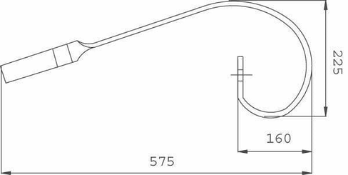Pièces agricoles - Travail du sol - Porte-dents D. 32x10x575mm sans pointe