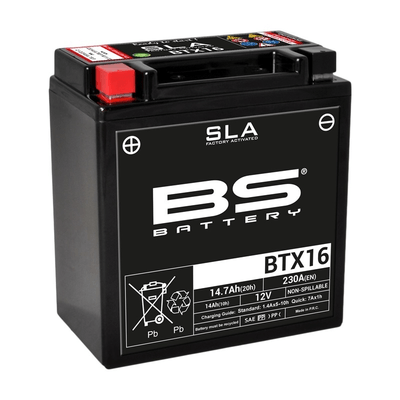 Pièces Quad & Motos - Electrique - Batterie BS BATTERY SLA sans entretien activé usine - BTX16