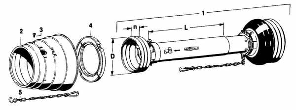 Pièces agricoles - Transmission - Tube de protec GA 1 côtés 2480