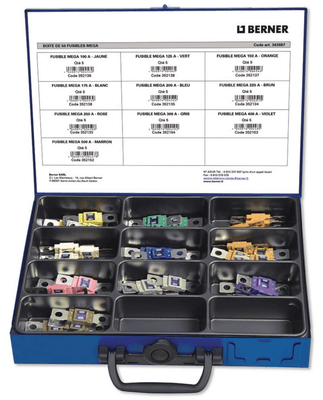 Boulonnerie, quincaillerie - Meubles, rangements - COFFRET DE 50 FUSIBLES MEGA
