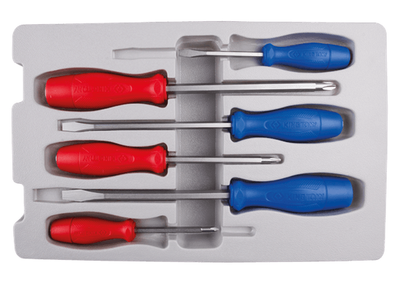 Outils - Outils divers - Jeu de 6 tournevis "lame traversante" à fente et PHILLIPS®Poignée PVC