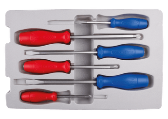 Outils - Outils divers - Jeu de 6 tournevis "lame traversante" à fente et PHILLIPS®Poignée PVC