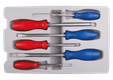 Jeu de 6 tournevis "lame traversante" à fente et PHILLIPS®Poignée PVC