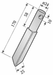 Pièces agricoles - Travail du sol - Dent rototilleur p/Rau 175x25