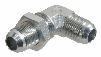 Pièces agricoles - Hydraulique - Raccord coude passe cloison JIC/UNF 7/8