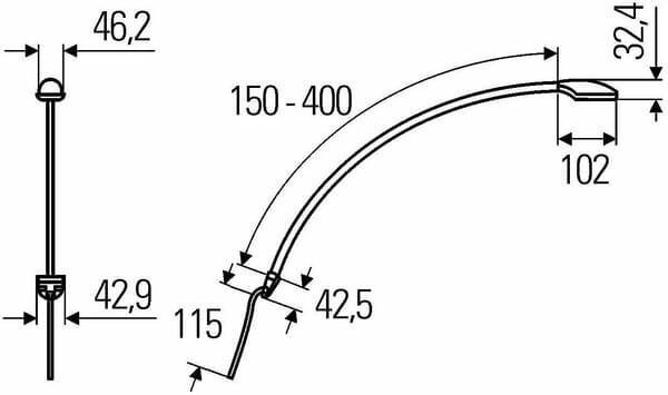Pièces agricoles - Eclairage - Eclairage intérieur, LED, 9/31V, rouge, 545x1 LED, Hella