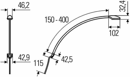Pièces agricoles - Eclairage - Eclairage intérieur, LED, 9/31V, rouge, 545x1 LED, Hella