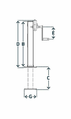 Pièces agricoles - Pièce divers - Béquille poignée latérale 110x960mm 2 vitesses avec réducteurs