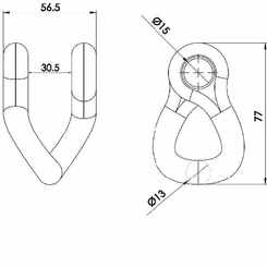 Pièces agricoles - Aménagements paysagers - Manille torse 737 - 14MT, écart 56mm