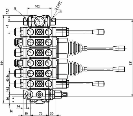 Pièces agricoles - Hydraulique - Vanne sections 6 sections