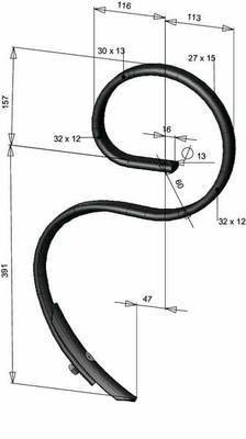 Pièces agricoles - Travail du sol - Dent à ressort 32x12x548mm avec pointe