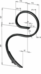 Pièces agricoles - Travail du sol - Dent à ressort 32x12x548mm avec pointe