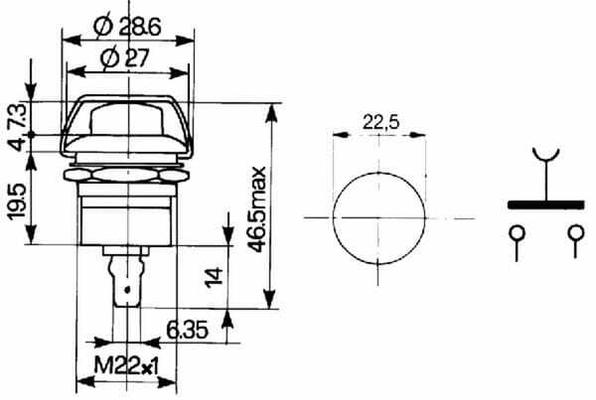 Pièces agricoles - Eclairage - Interrupteur à poussoir