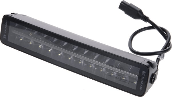 Pièces agricoles - Eclairage - Barre lumineuse de travail LED, 120W, 10080lm, rectangulaire, 12/24V, blanc/orange, 358,4x70x78,6mm prise Deutsch, Combo, courb