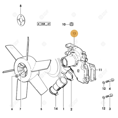 Pièces agricoles - Pieces moteur - WATER PUMP ASSY.
