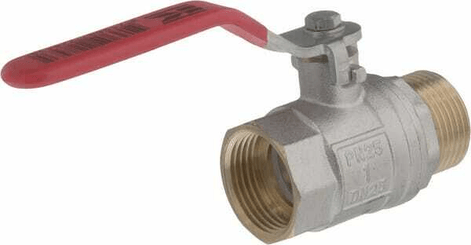 Pièces agricoles - Hydraulique - Vanne à bille BSP femelle/mâle 1" + poignée SS