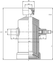 Pièces agricoles - Hydraulique - Verin telescopique+rotule