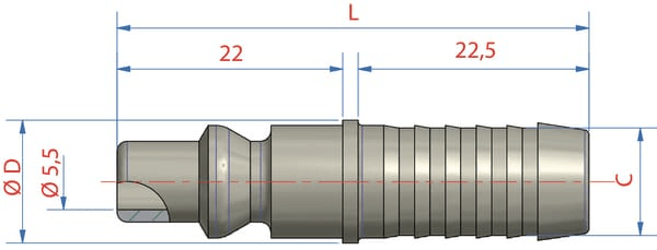 Pièces agricoles - Pièce pneumatique - Raccord rapide à sertir 8mm male