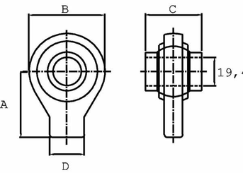 Pièces agricoles - Hydraulique - Fond de vérin G25.7 KR L=60 mm