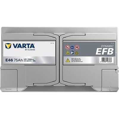 Pièces agricoles - Eclairage - Battery 12V 75Ah 730A E46 VARTA Dynamic EFB
