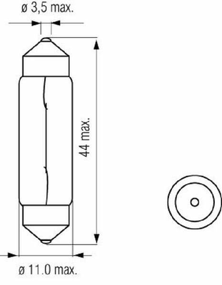 Pièces agricoles - Eclairage - Ampoule 24V 10W SV8,5