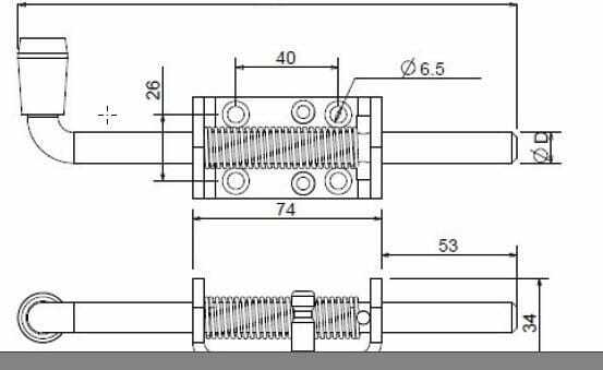 Pièces agricoles - Pièce divers - Verrou à ressort zingué