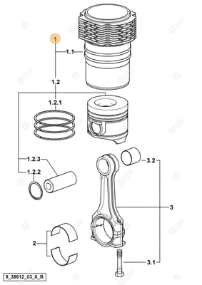 Pièces agricoles - Pieces moteur - GROUPE DU PISTON CYL
