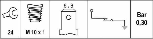 Pièces agricoles - Eclairage - Pressostat d'huile, pour VOLVO/VW/MB/SKODA/AUDI/