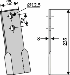 Pièces agricoles - Aménagements paysagers - Lame de gyrobroyeur 75x235 D Perfect