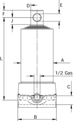 Pièces agricoles - Hydraulique - Vérin télescopique, 2 étages, course 1095mm