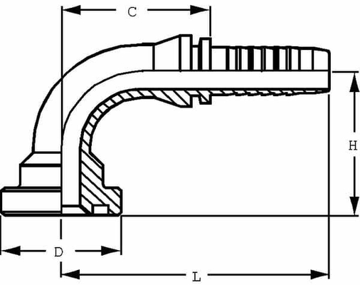 Pièces agricoles - Hydraulique - Raccord à bride DN40-Ø50,8 90°