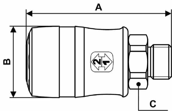 Pièces agricoles - Pièce pneumatique - Raccord rap. sécu mâle BSP1/4"